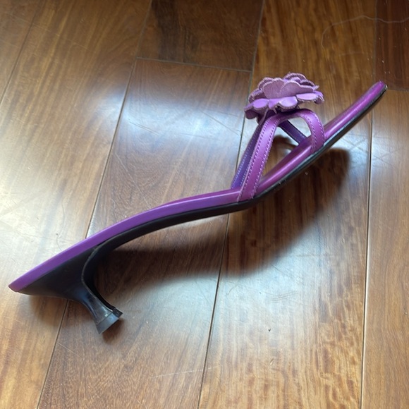 Salvatore Ferragamo vintage purple flower kitten heels size 10 - Picture 5 of 8